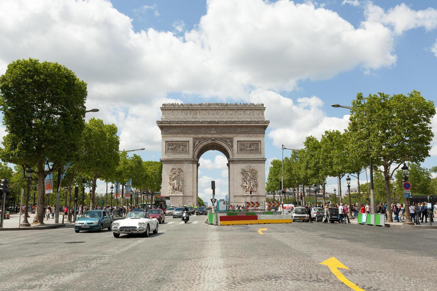 PARIS, France 02 June 2018 The Triumphal Arch de l Etoile arc de triomphe . The monument was designed by Jean Chalgrin in 1806 in Paris. photo