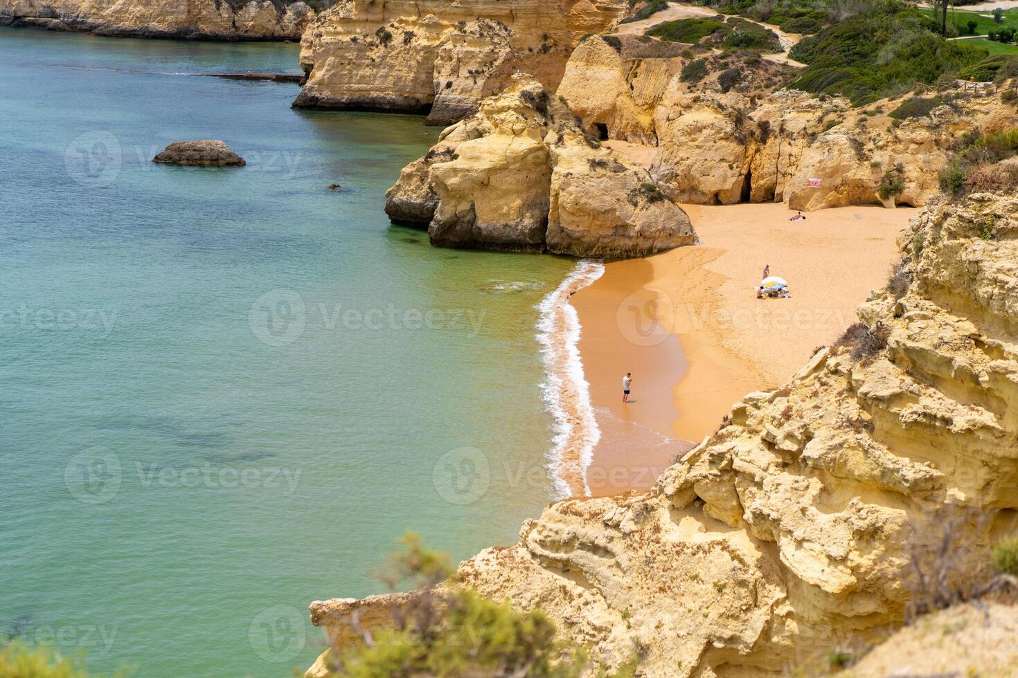 Atlantic ocean view with cliff. View of Atlantic Coast at Portugal, Cabo da Roca. Summer day photo