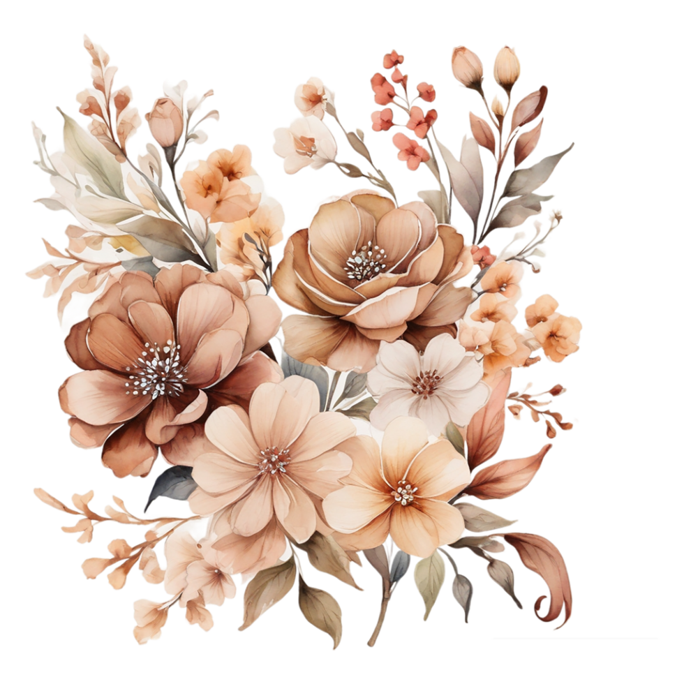 AI generated Foral flower bouquet design, Abstract metallic flower design, Digital flower painting, Floral textile design, Flower Illustration,Embossed flower pattern png