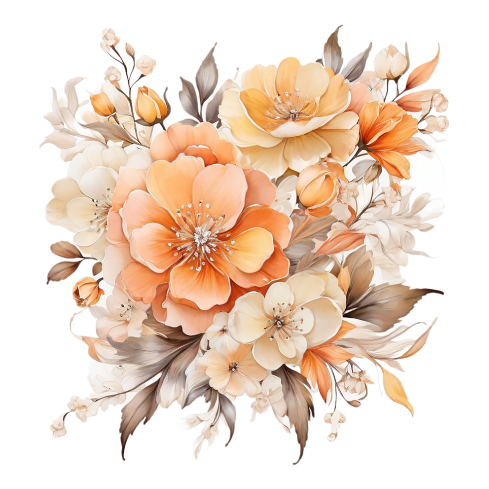 AI generated Abstract metallic flower design, Digital flower painting, Floral textile design, Flower Illustration,Embossed flower pattern, PNG flower images, Foral flower bouquet design