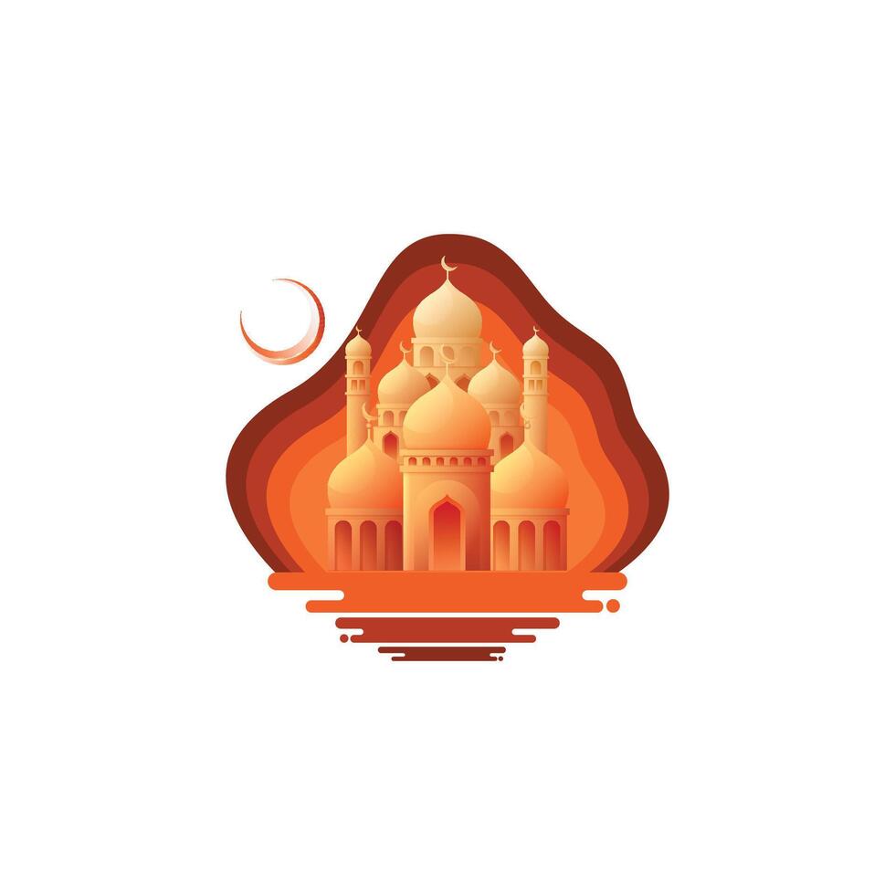 masjid logo design template mosque vector logo