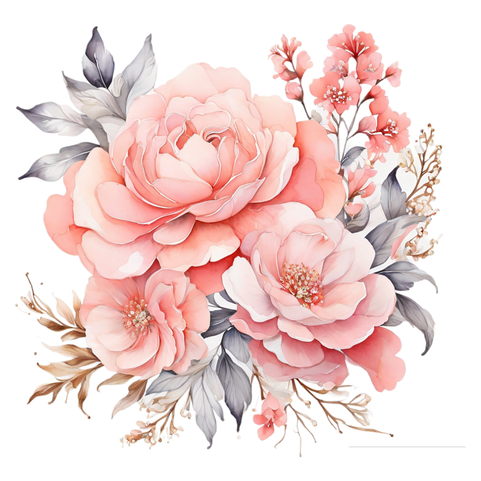 AI generated Abstract metallic flower design, Digital flower painting, Floral textile design, Flower Illustration,Embossed flower pattern, PNG flower images, Transparent decorative floral design