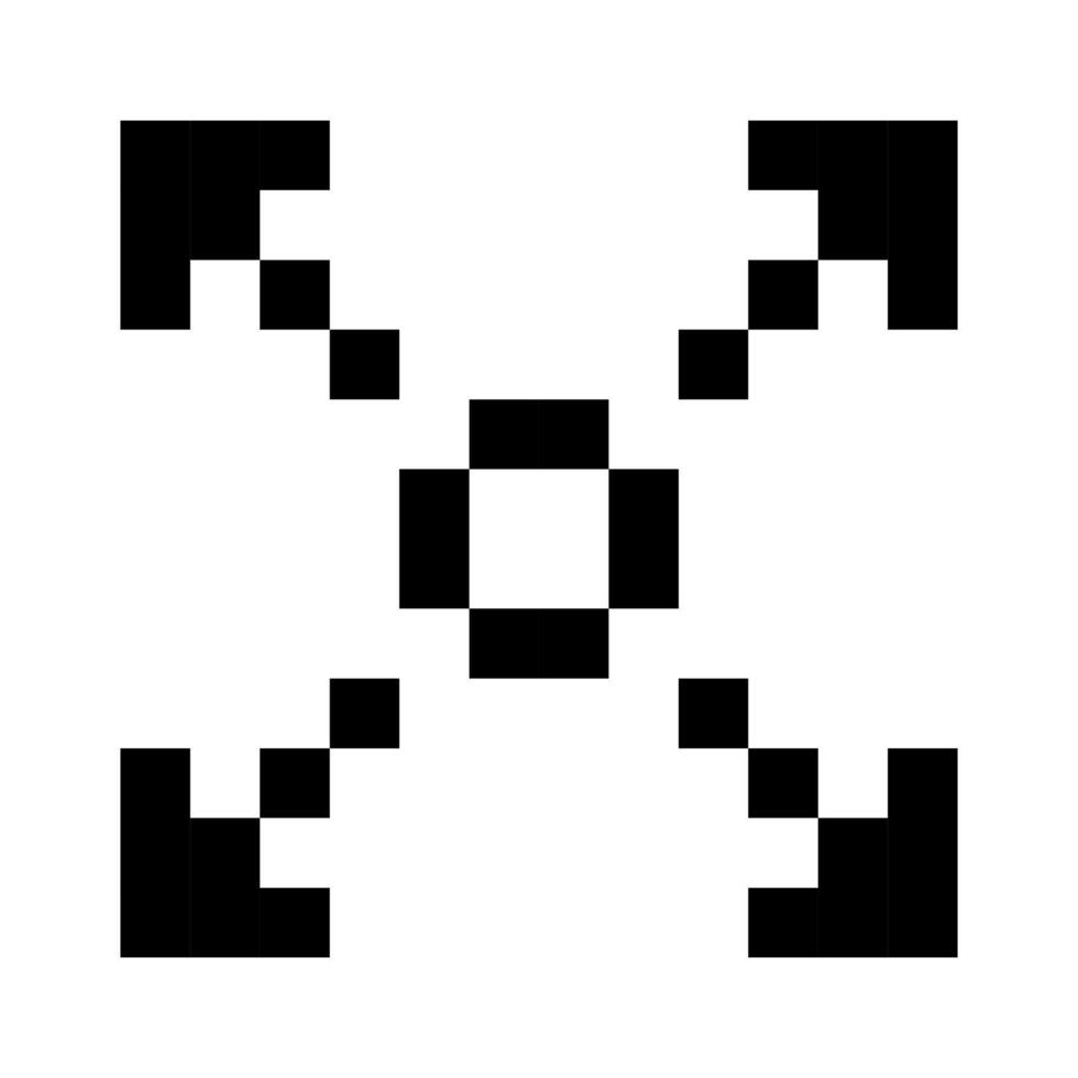 Increase line icon. Photo processing, editing, vector and raster graphics, hotkey, touch screen, pixel style. Multicolored icon on white background