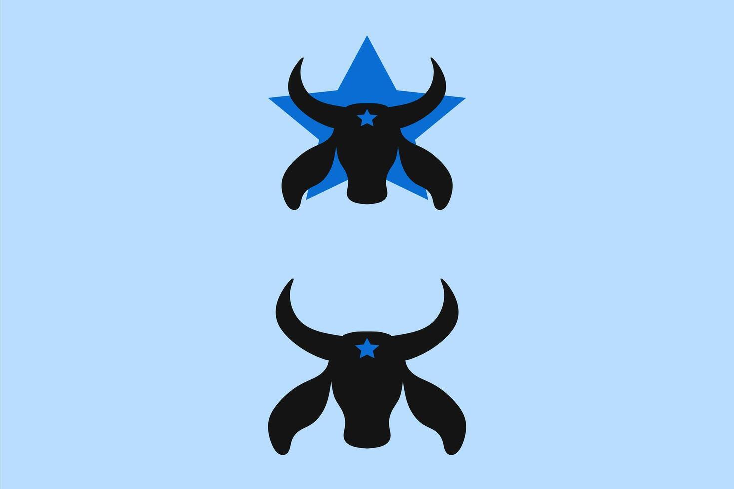 Bumba meu boi set with star figure from Brazilian folklore on blue background vector