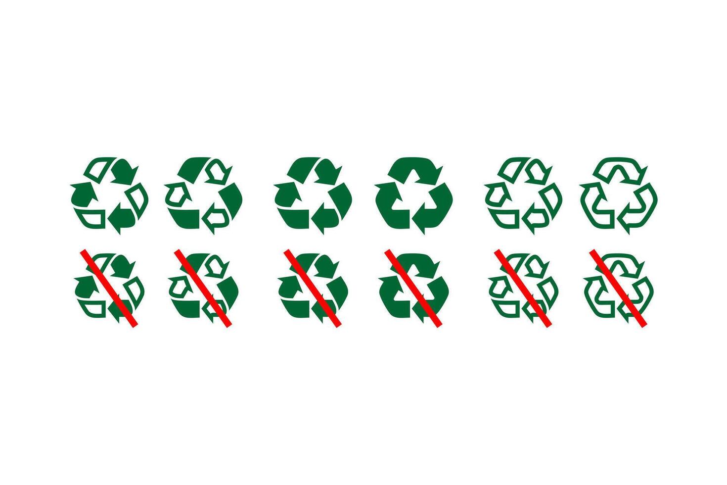 Set Vector Circular Arrows and Recycling Symbol on Light Background