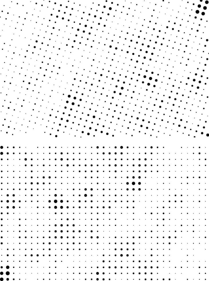 a black and white halftone vintage pattern set, grunge  wall texture background with halftone dot,  abstract dots, halftone pattern, random dots, spot, bitmap, noise, mesh, vector