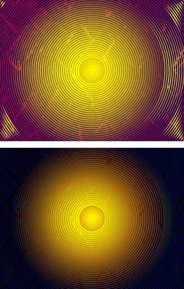 a set of three abstract backgrounds with different colors, spiral fingerprint effect pattern on a black background with red and blue color, abstract background with circle, vector