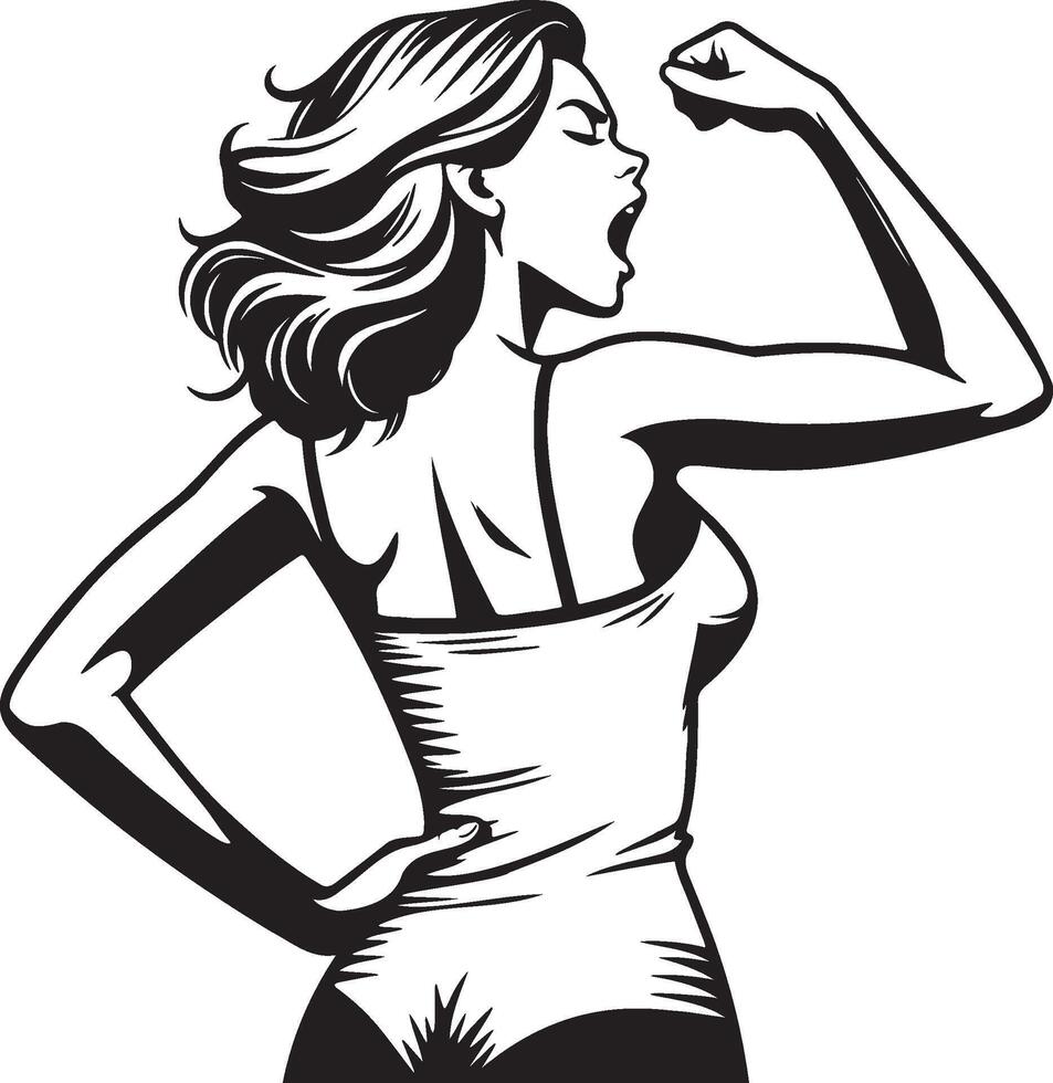 Woman's Muscle Arm Illustration. vector