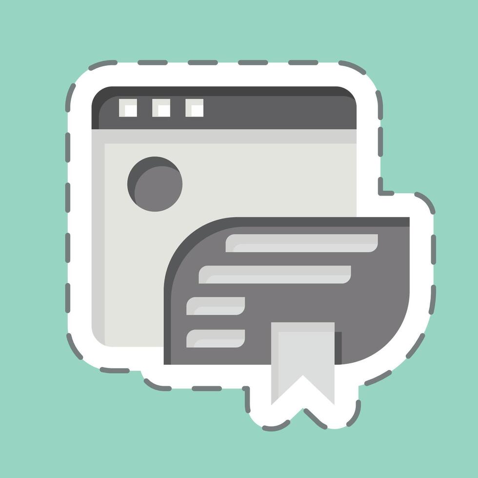 Sticker line cut Bloging. related to Post Office symbol. simple design editable. simple illustration vector