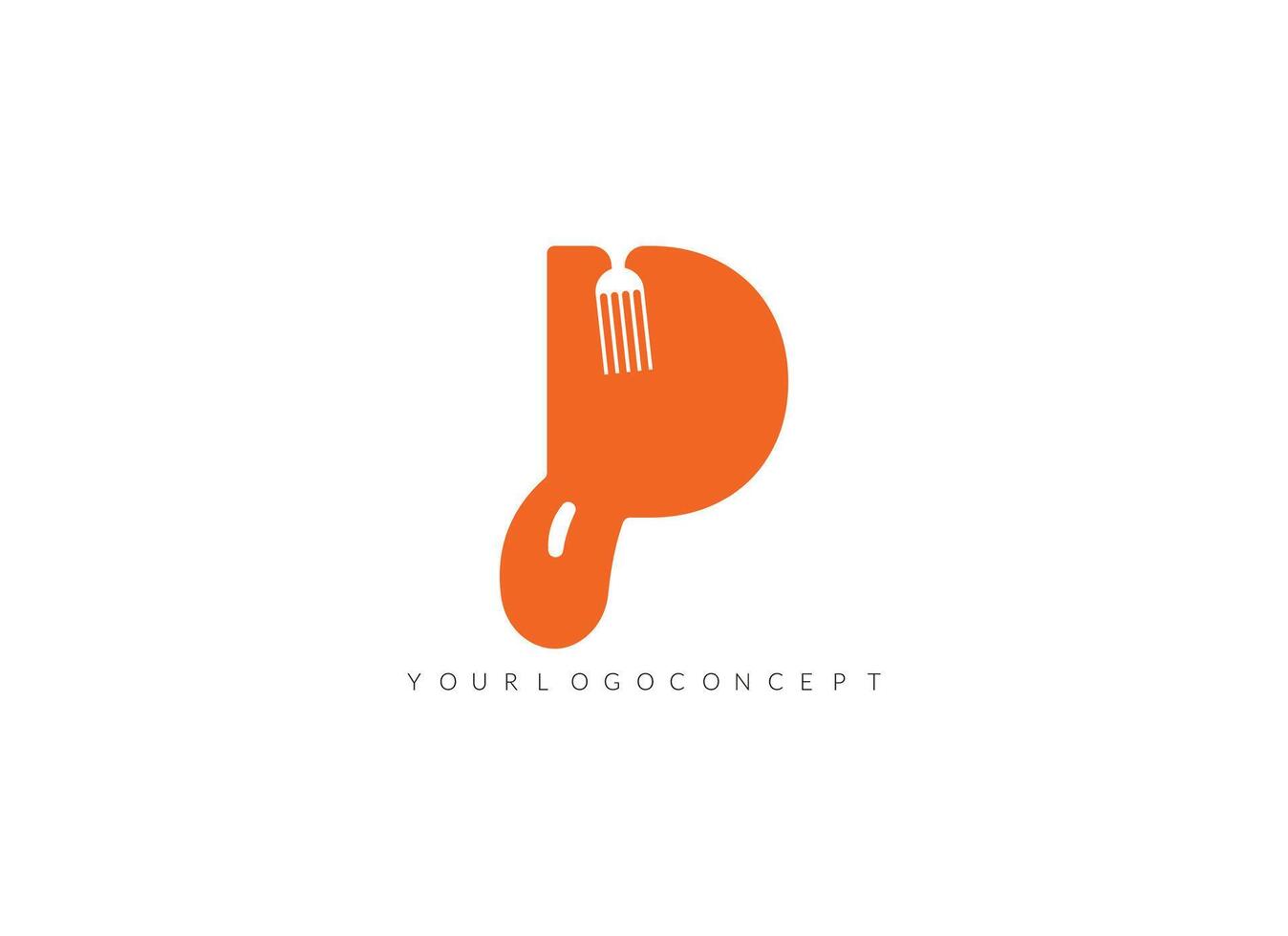 food logo with spork. vector