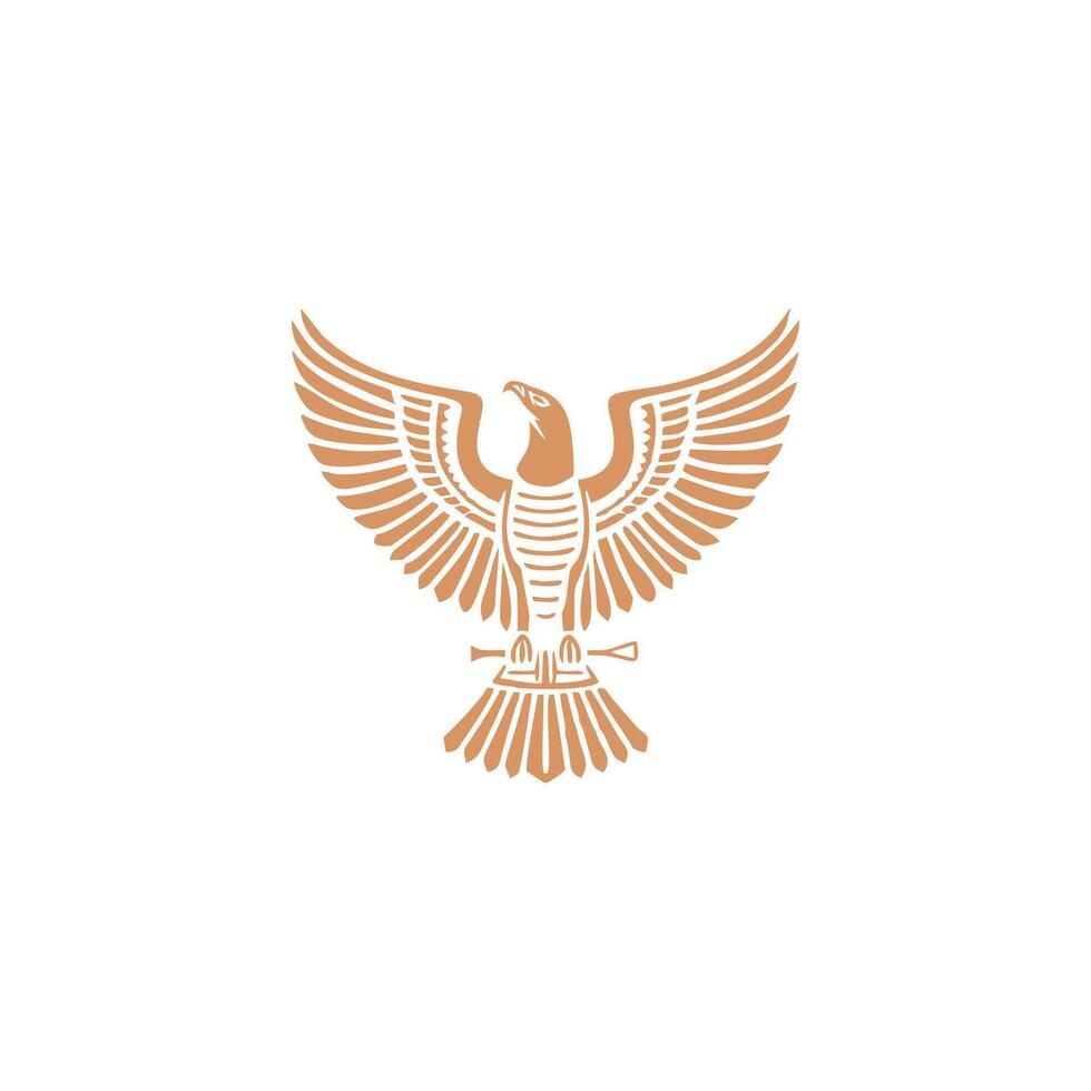 AI generated Horus mono line logo icon design template.Eagle, line, flat vector illustration.