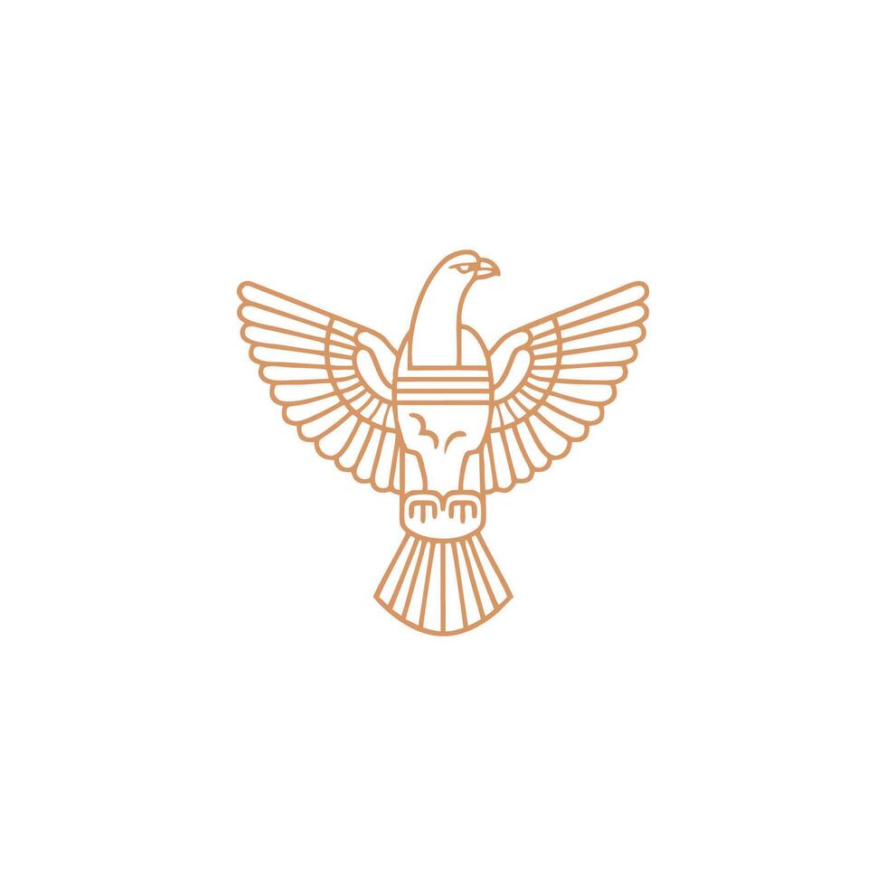 AI generated Horus mono line logo icon design template.Eagle, line, flat vector illustration.
