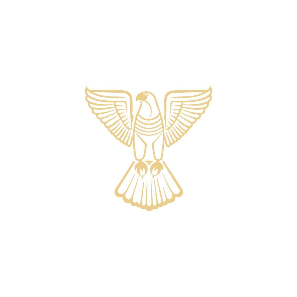 AI generated Horus mono line logo icon design template.Eagle, line, flat vector illustration.
