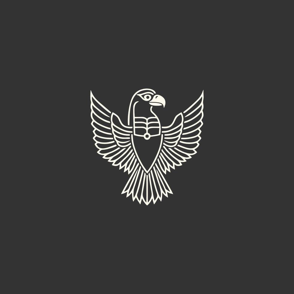 ai generado horus mono línea logo icono diseño plantilla.águila, línea, plano vector ilustración.