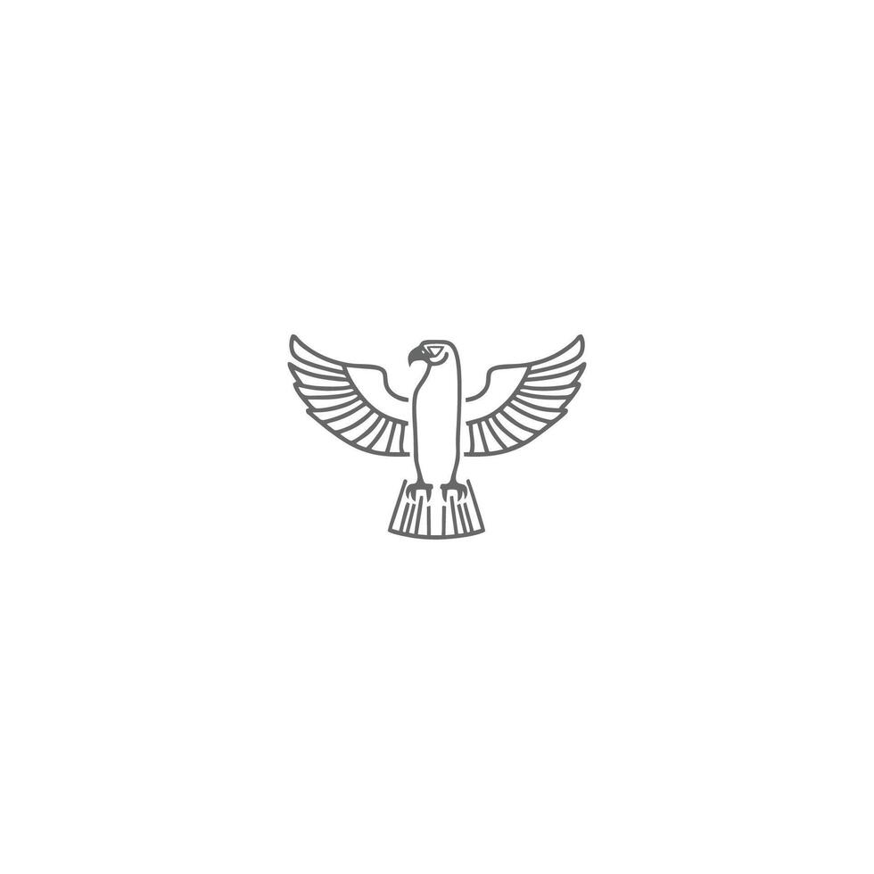 AI generated Horus mono line logo icon design template.Eagle, line, flat vector illustration.