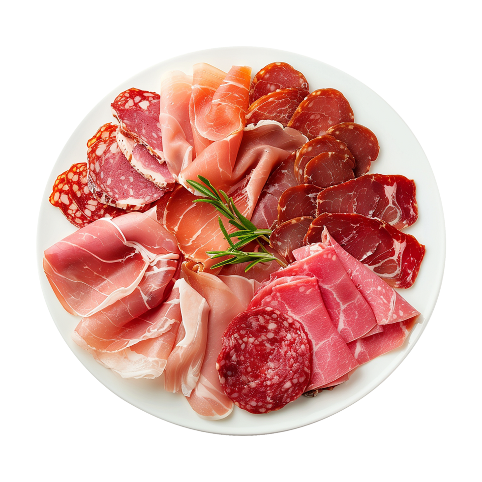AI generated Maresca festive meat cold cuts isolated on transparent background png