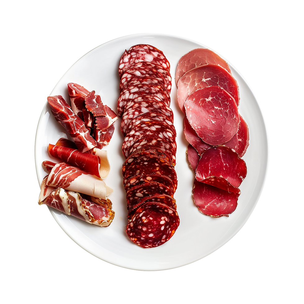 AI generated Maresca festive meat cold cuts isolated on transparent background png
