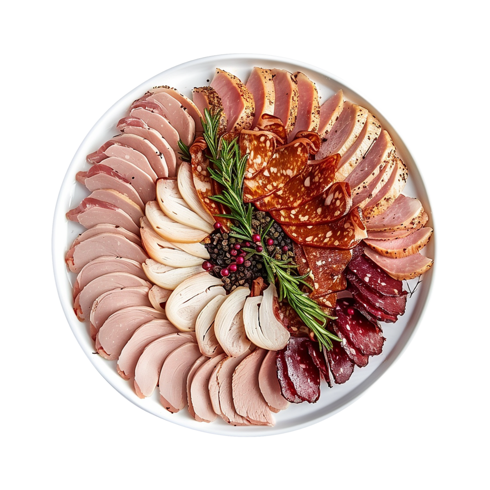 AI generated Maresca festive meat cold cuts isolated on transparent background png