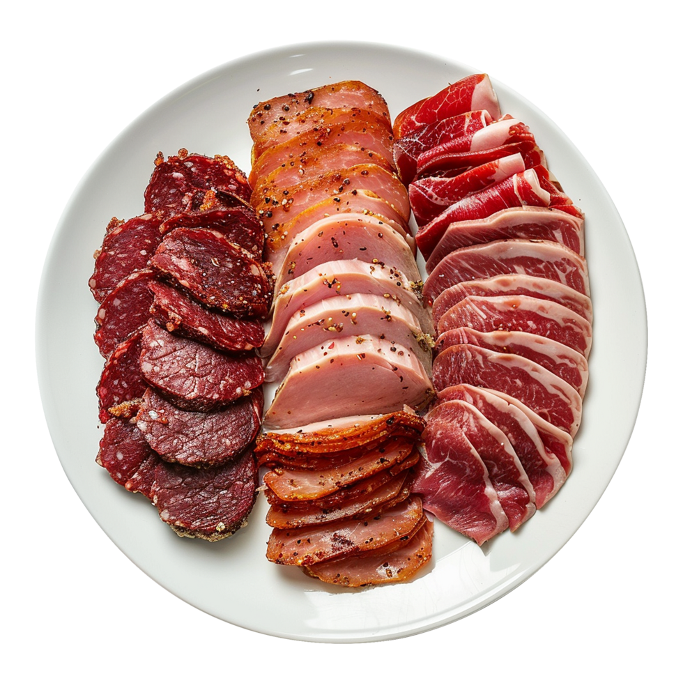AI generated Maresca festive meat cold cuts isolated on transparent background png