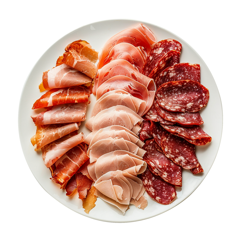 AI generated Maresca festive meat cold cuts isolated on transparent background png