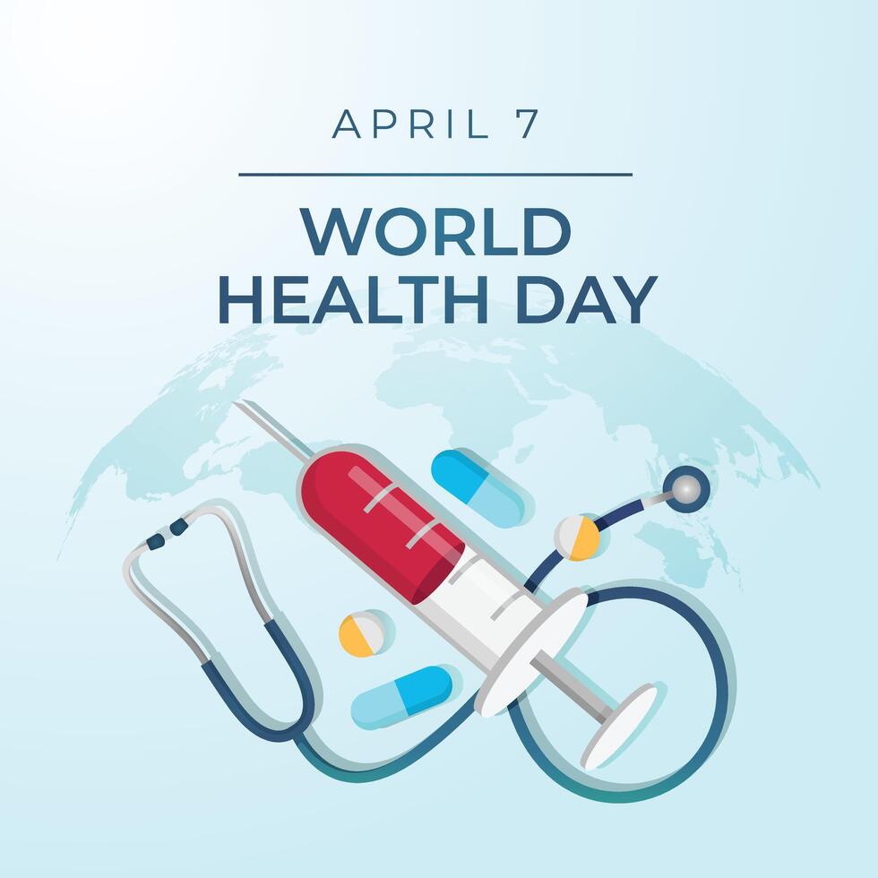 World Health Day vector design template good for celebration usaege. health vector illustration. flat vector design. vector eps 10.