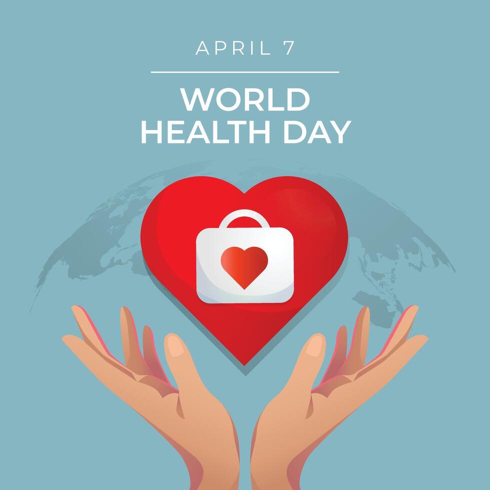 World Health Day vector design template good for celebration usaege. health vector illustration. flat vector design. vector eps 10.
