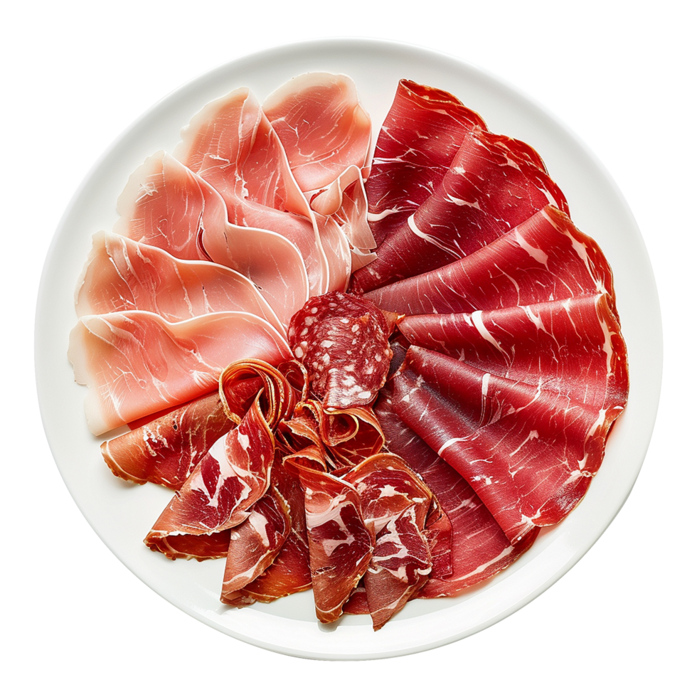 AI generated Maresca festive meat cold cuts isolated on transparent background png