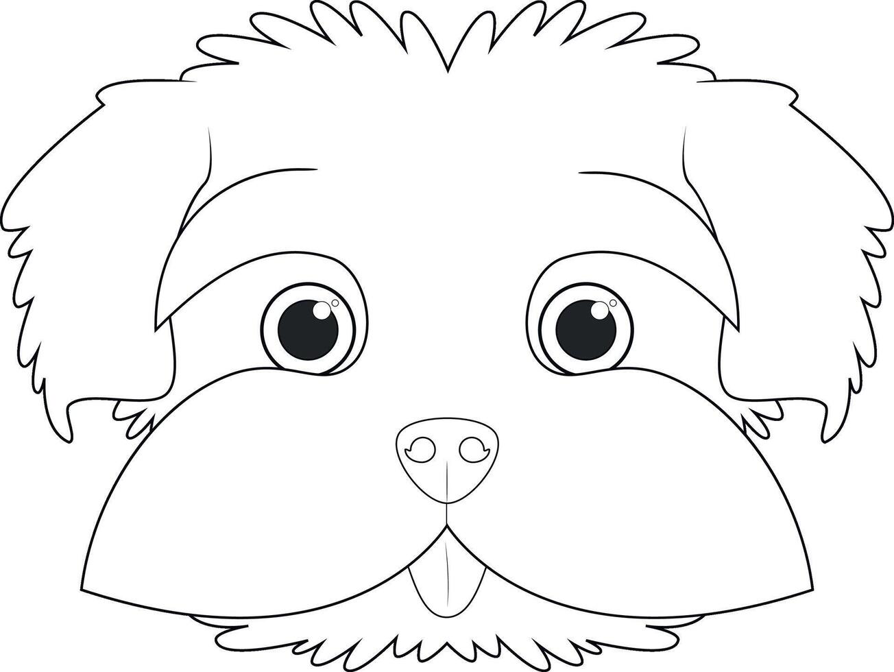Maltesse dog easy coloring cartoon vector illustration. Isolated on white background