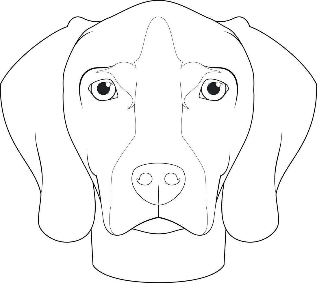 Weimaraner dog easy coloring cartoon vector illustration. Isolated on white background