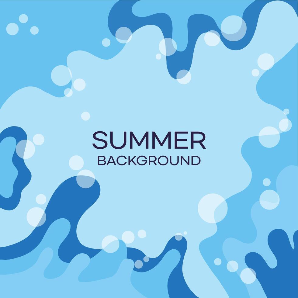 Enjoy Cool Summer Vacation Blue Color Design Background vector