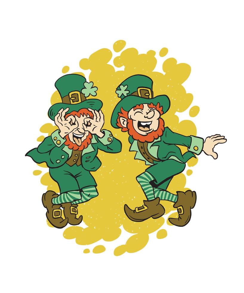 Leprechaun Doing a Griddy Dance St patrick's Day t-shirt vector