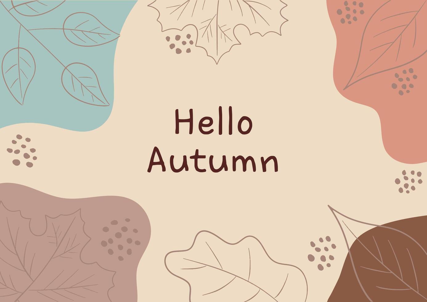 Hello Autumn Maples Moder Art Design Abstract Background vector