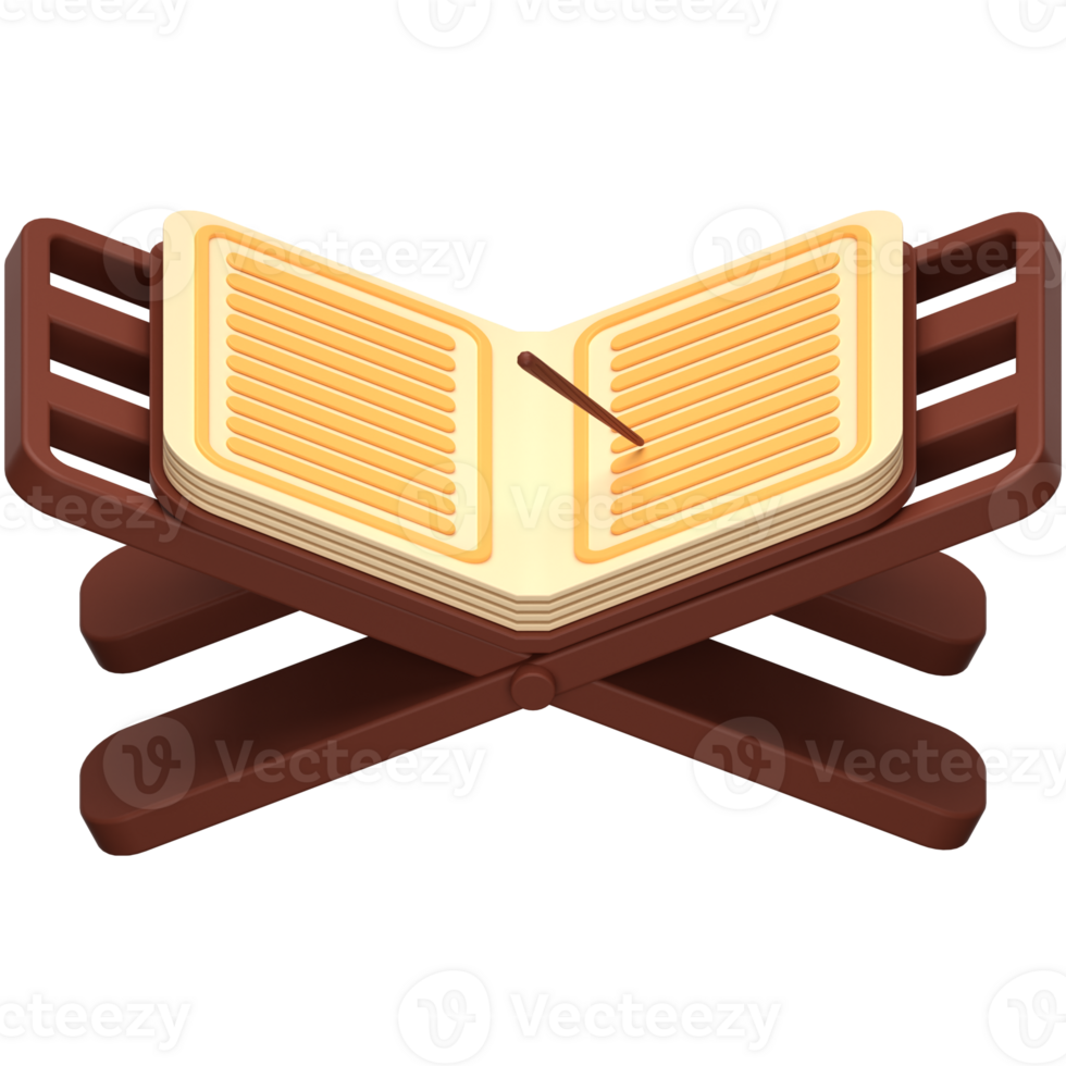 3d geopend al-koran icoon Aan transparant achtergrond png