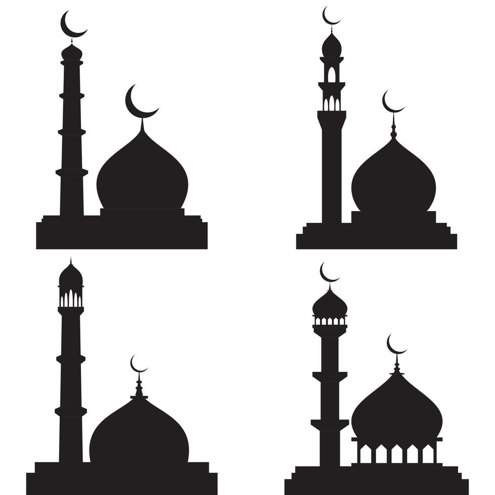 mosque silhouette, set of mosque vector 42579833 Vector Art at Vecteezy