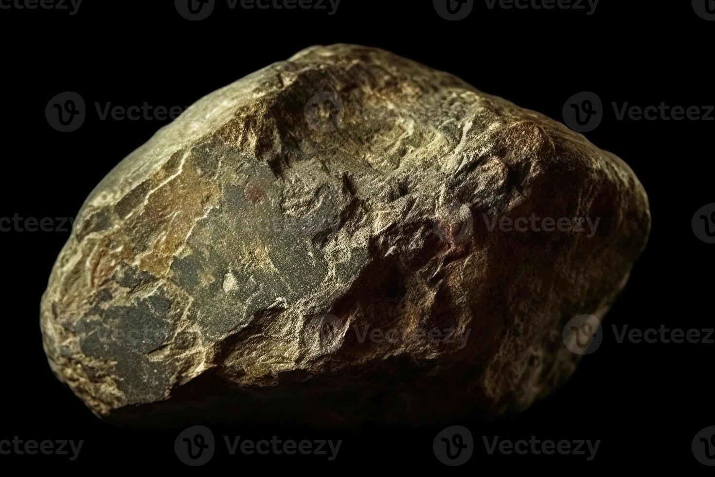 AI generated Bastnaesit is a rare precious natural stone on a black background. AI generated. Header banner mockup with space. photo