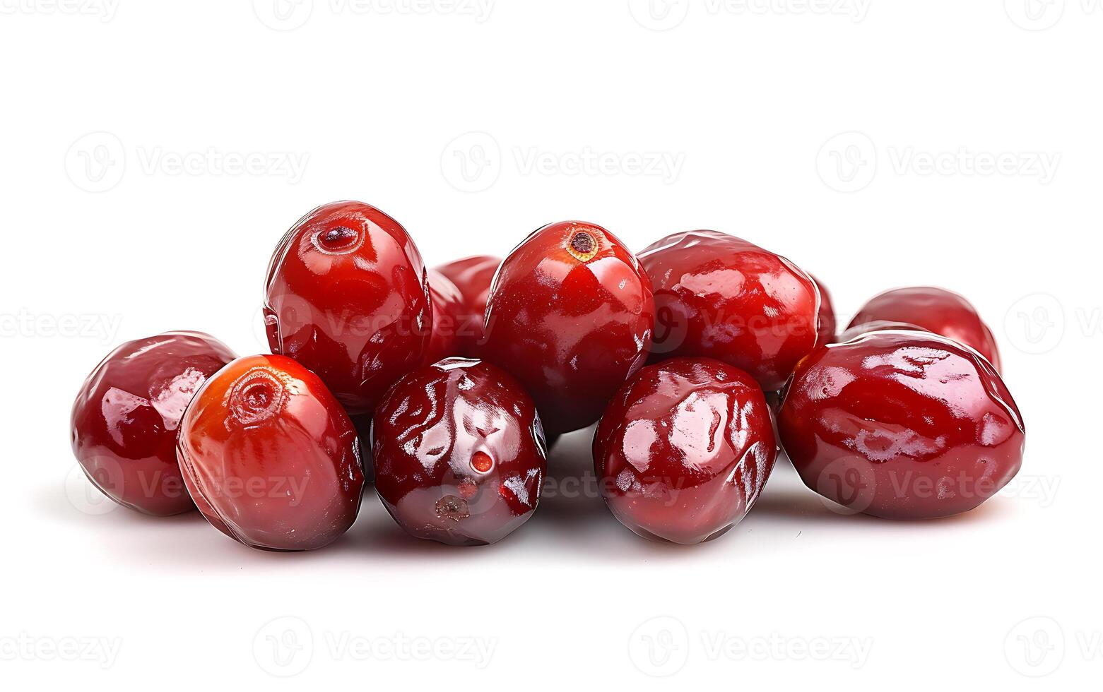 AI generated Exquisite Close Up of Date Fruits on White Background photo