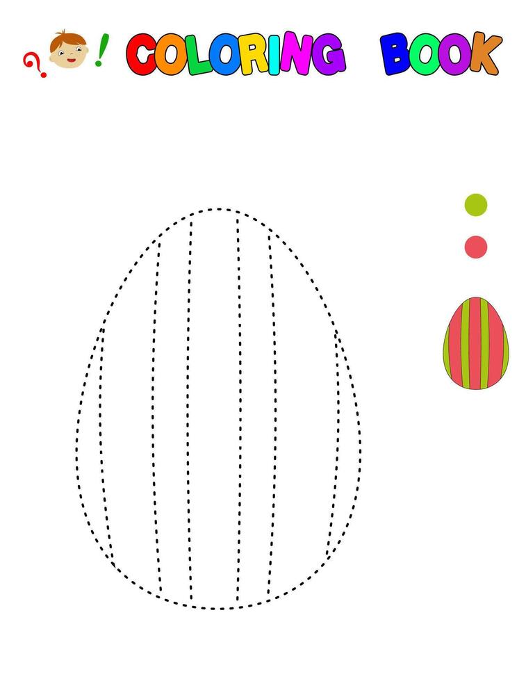 colorante libro con un huevo.pascua colorante.de.huevo paginas para niños.educativos juegos. hoja de cálculo. vector