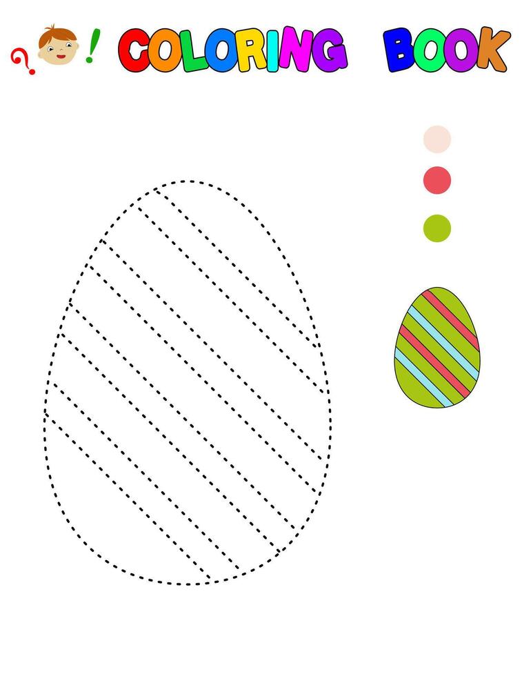 colorante libro con un huevo.pascua colorante.de.huevo paginas para niños.educativos juegos. hoja de cálculo. vector