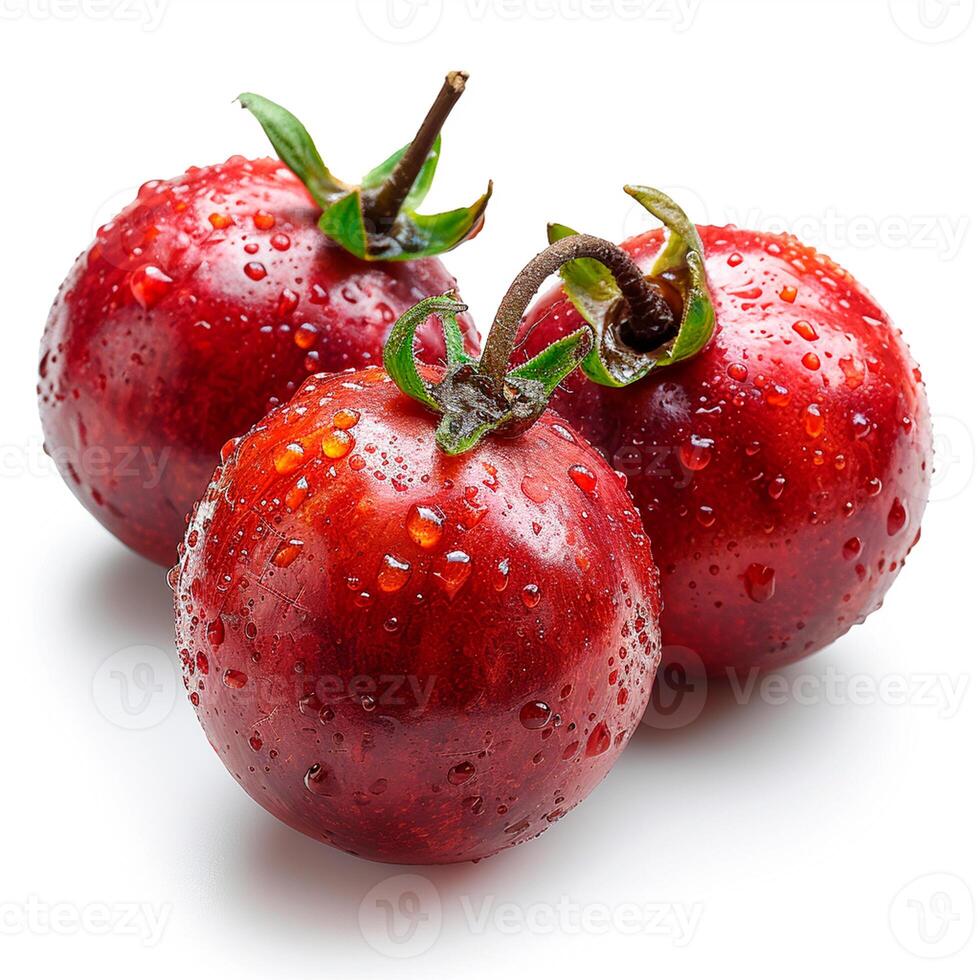 AI generated Tamarillo, exotic fruit on white isolated background - AI generated image photo