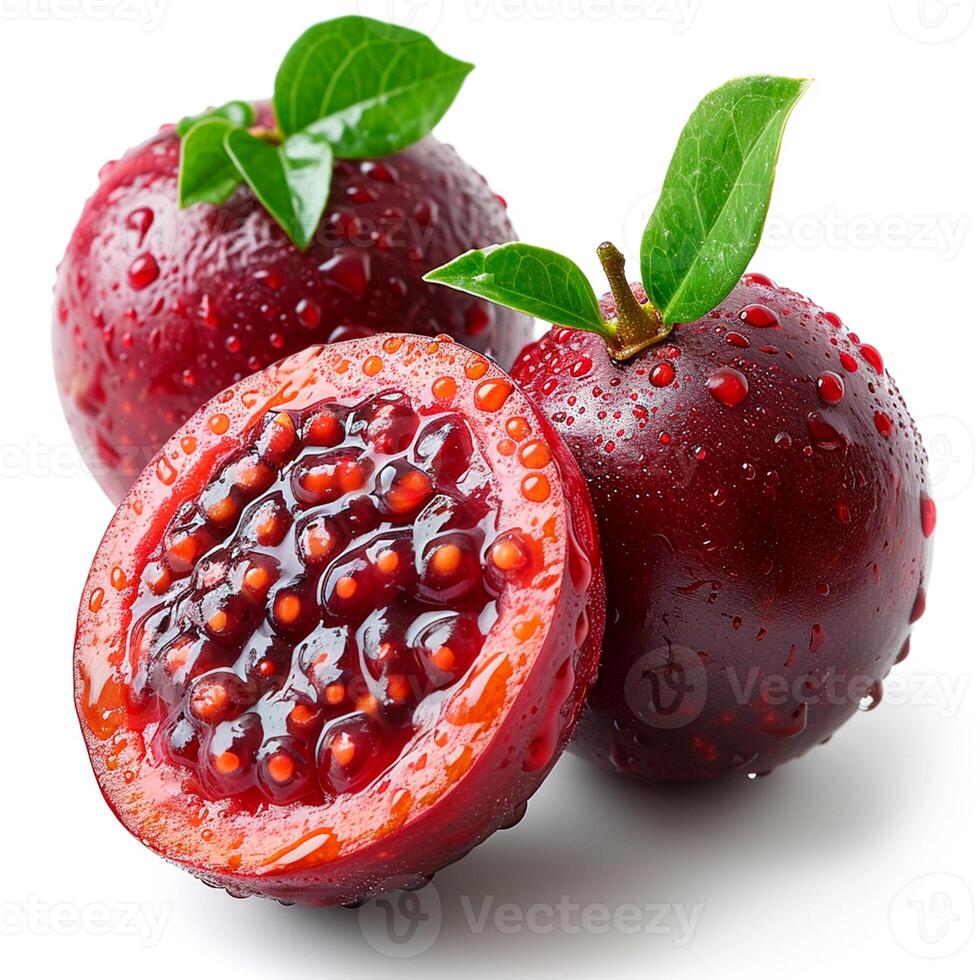 AI generated Tamarillo, exotic fruit on white isolated background - AI generated image photo
