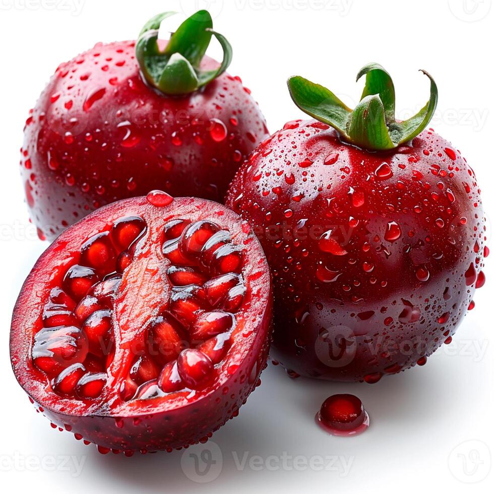 AI generated Tamarillo, exotic fruit on white isolated background - AI generated image photo