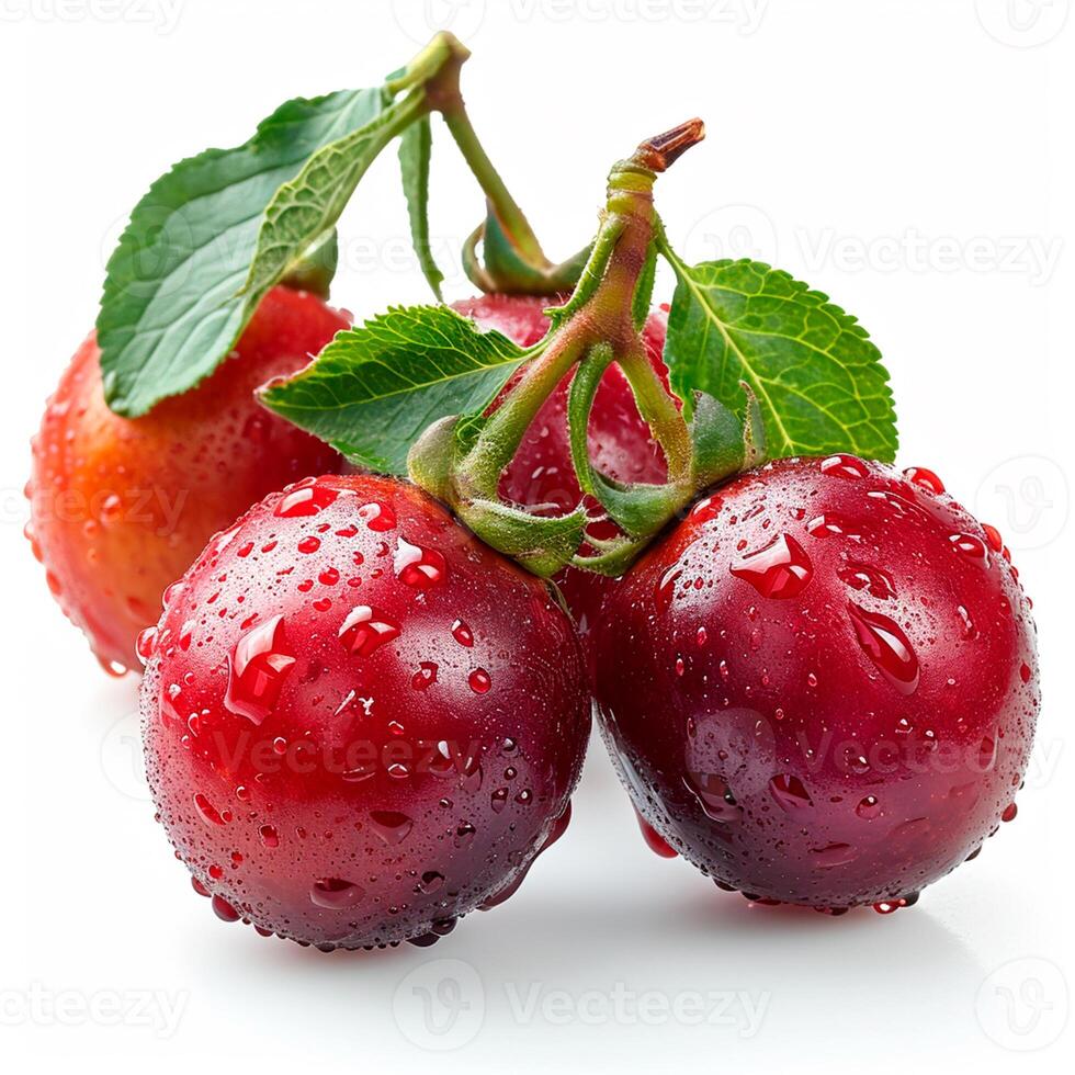AI generated Tamarillo, exotic fruit on white isolated background - AI generated image photo