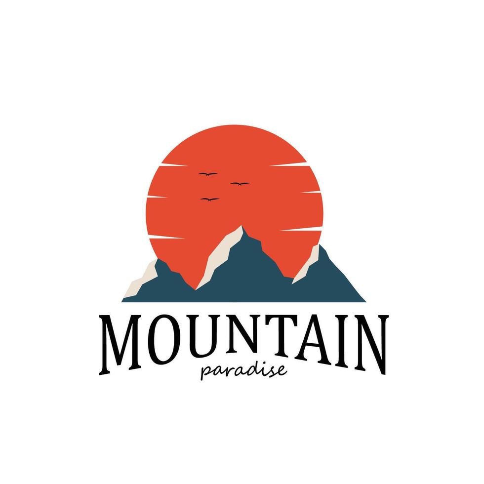 montaña ver logo diseño.senderismo aventuras icono conjunto extremo vector