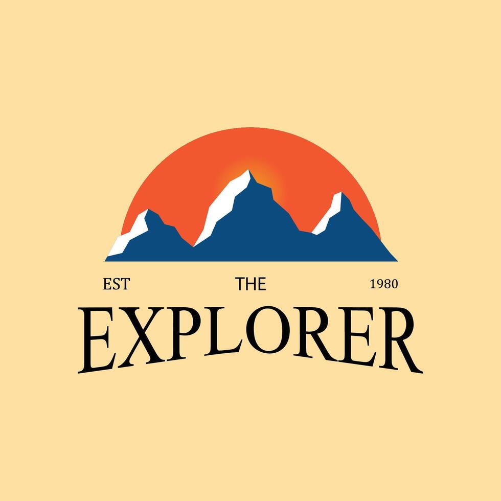 mountain view logo design.hiking adventure icon set extreme vector
