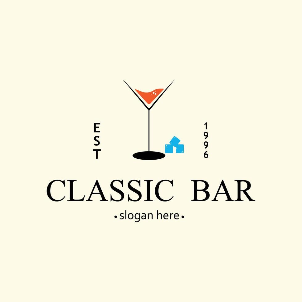 vintage classic bar logo design.alcoholic drink icon.template inspiration vector