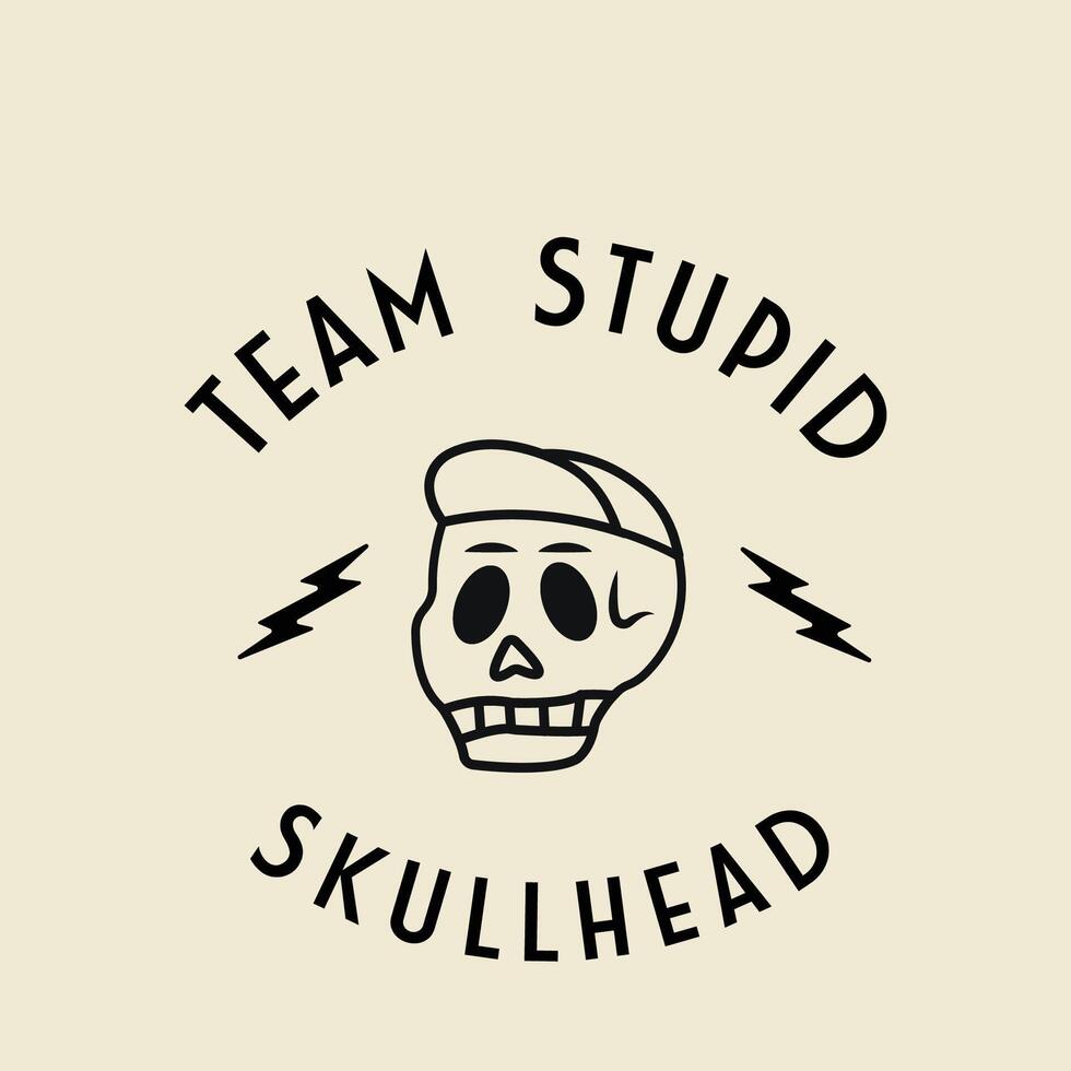 business skull head icon logo concept.simple logo type vector