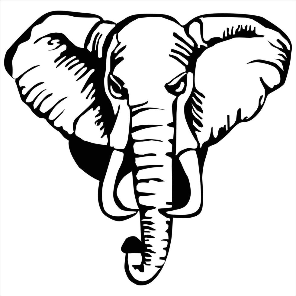 Elephant Head African Big 5 vector