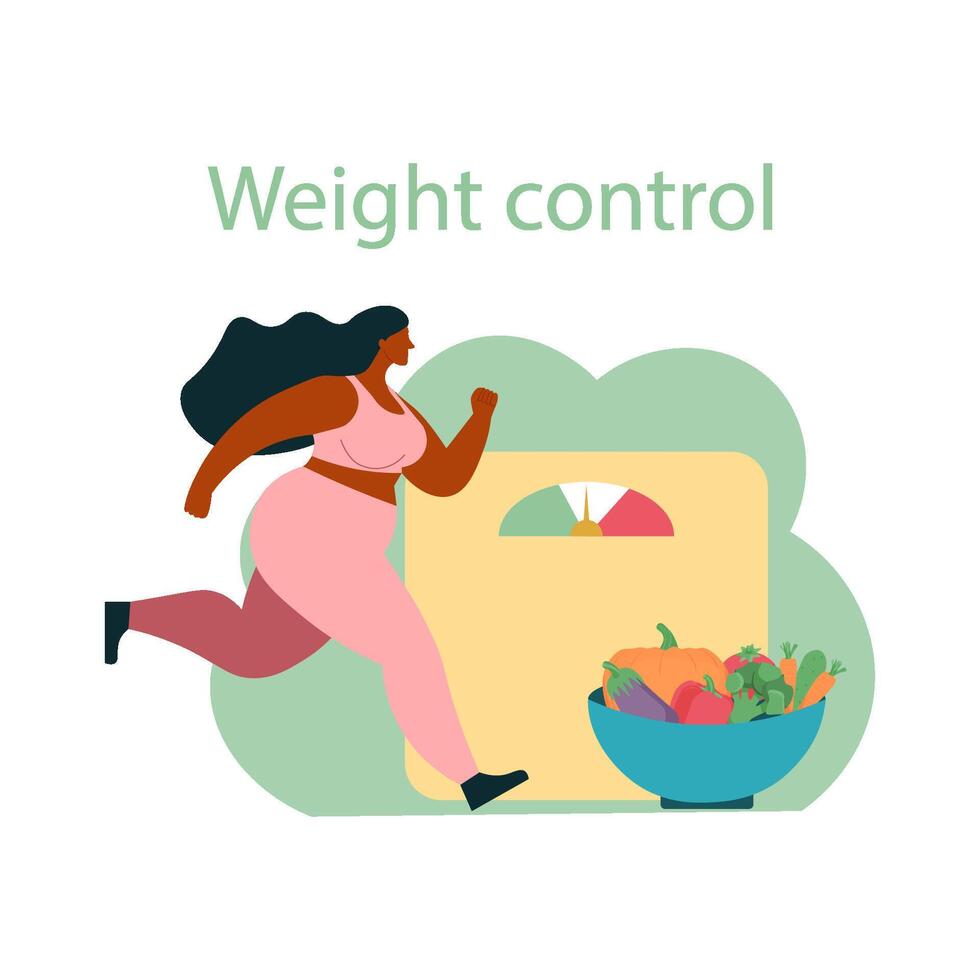 healthy nutrition and physical activity. Weight loss programs and a diet plan. Vector illustration in a flat style. Healthy lifestyle