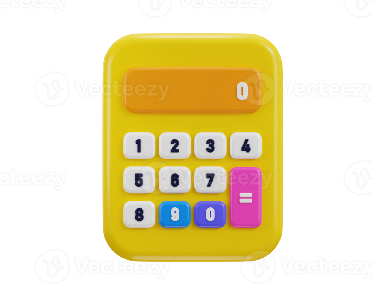 3d calculator math device on financial analytics calculations concept icon illustration png