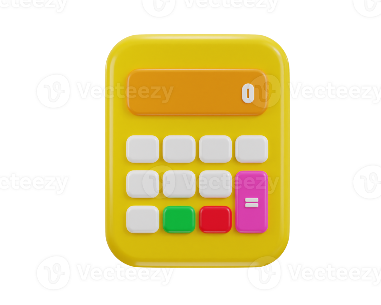 3d calculator math device on financial analytics calculations concept icon illustration png
